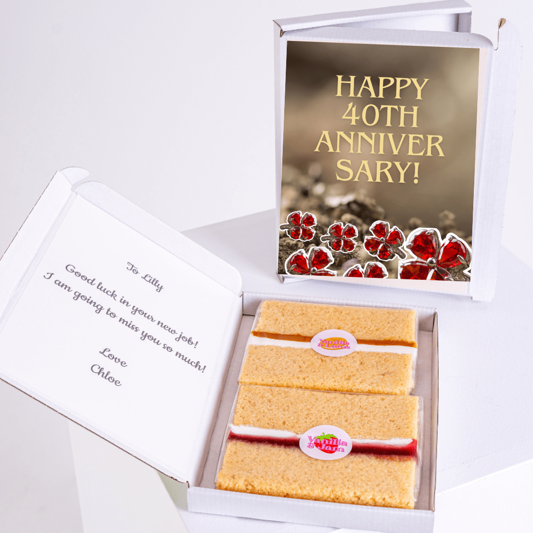 Happy 40th Anniversary cake gift box for Lilly