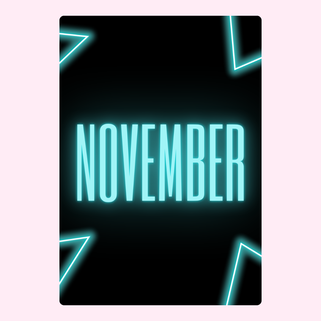 November neon sign on black background