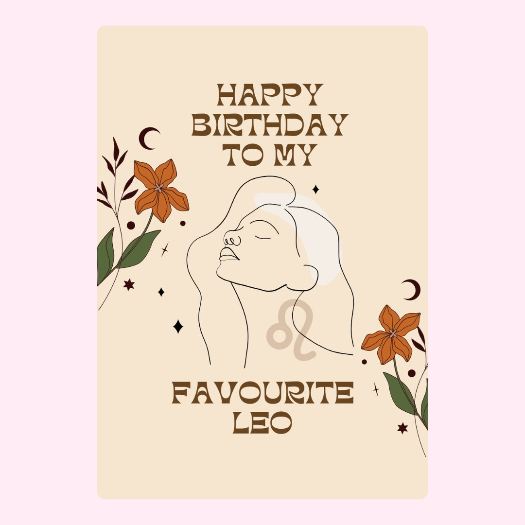 Happy Birthday to My Favourite Leo” text