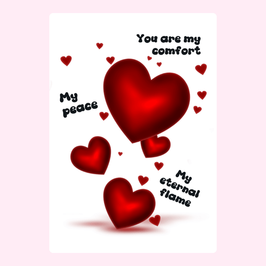 Heart graphic with You are my comfort message.