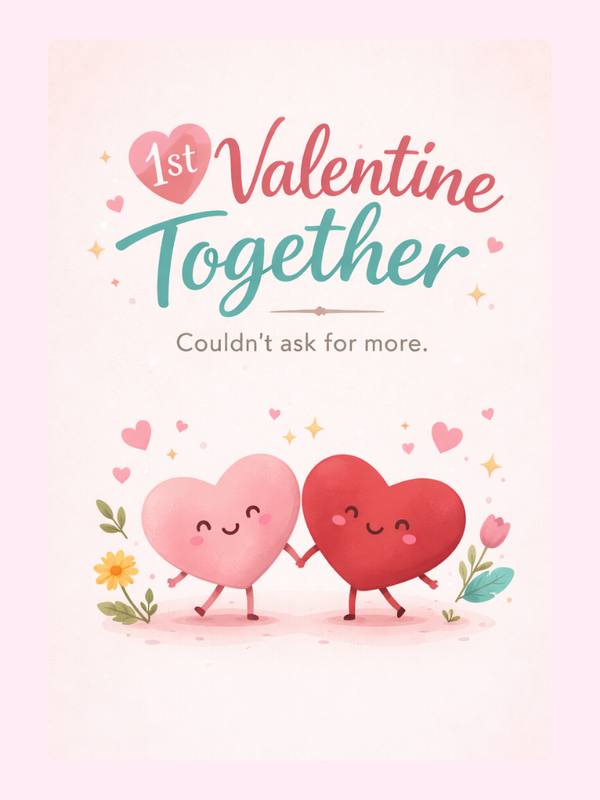 1st Valentine Together Cake Card