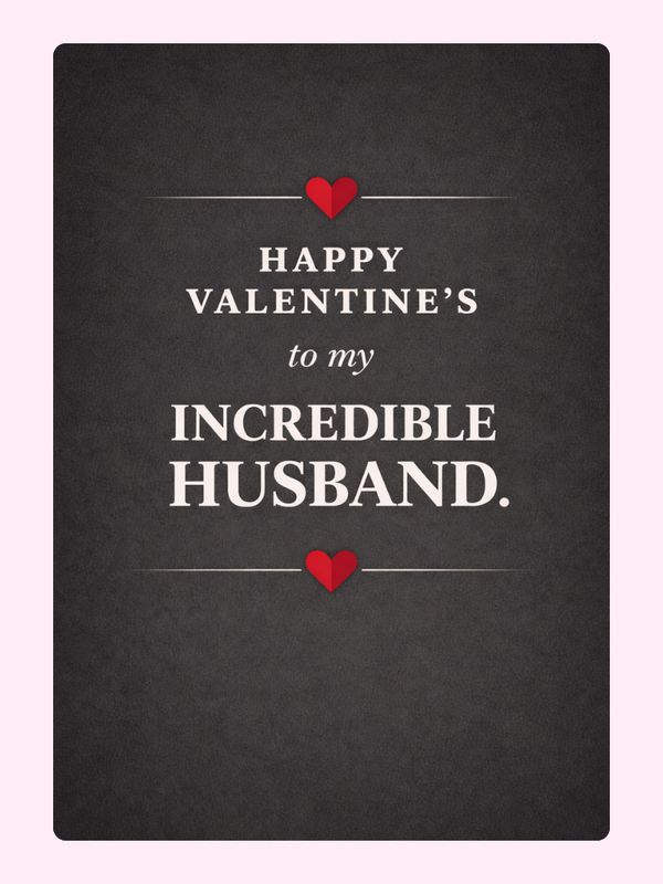 Incredible Husband Valentine's Cake Card