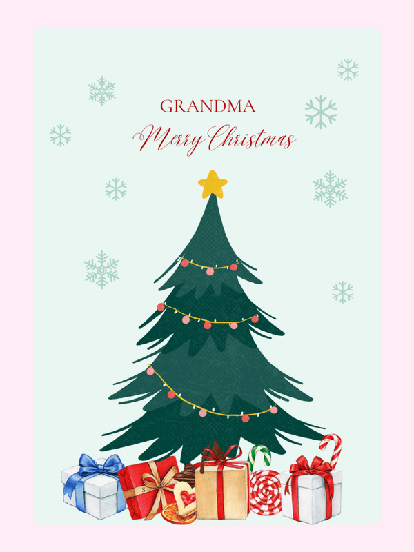 Grandma, Merry Christmas Cake Card, for grandparents