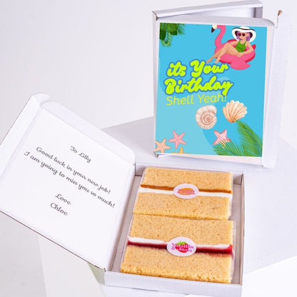 Birthday cake gift box for Lilly with Shell Yeah design.