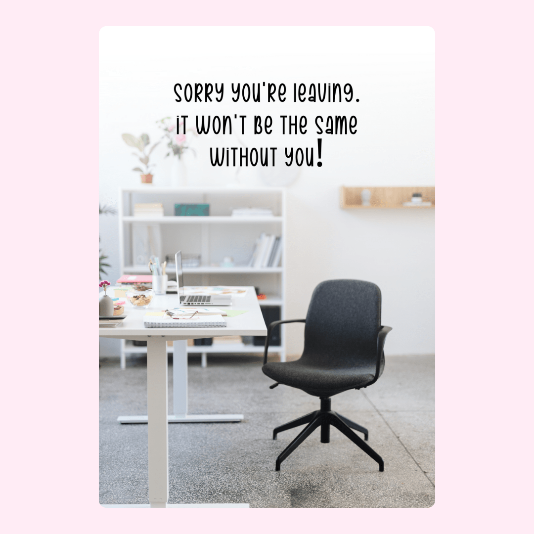 Sorry you're leaving office scene