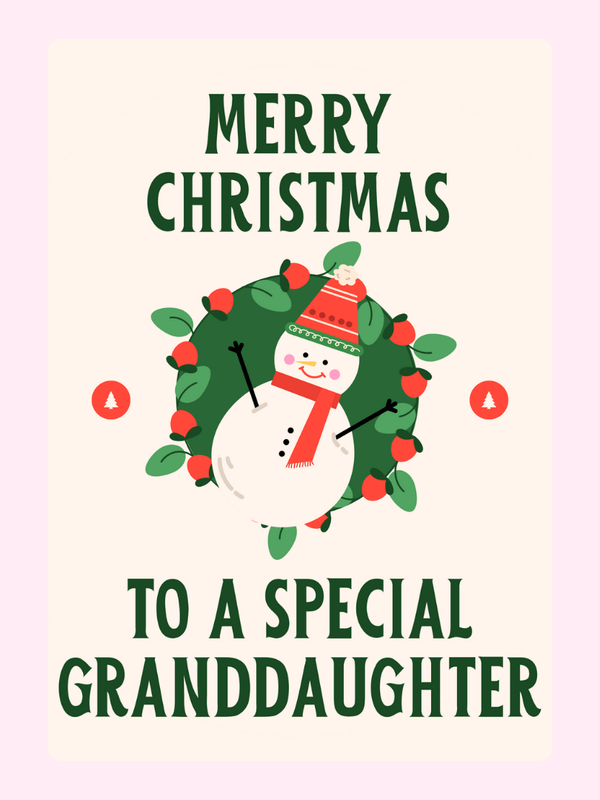 A Special Granddaughter Cake Card, Christmas
