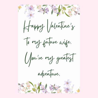 Valentine's Day card for future wife, floral design.