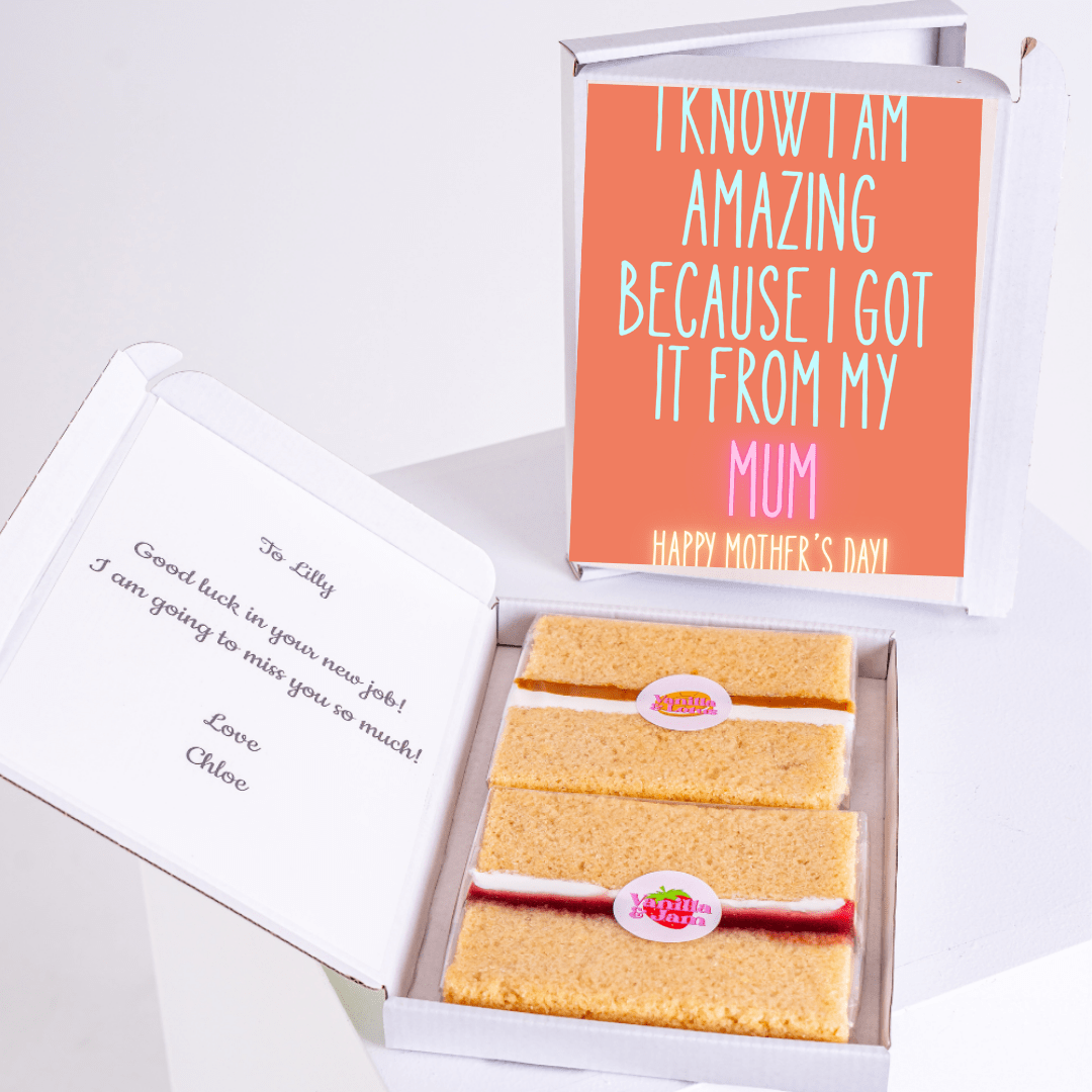 Mother's Day cake box gift for Lilly with I know I am amazing message.