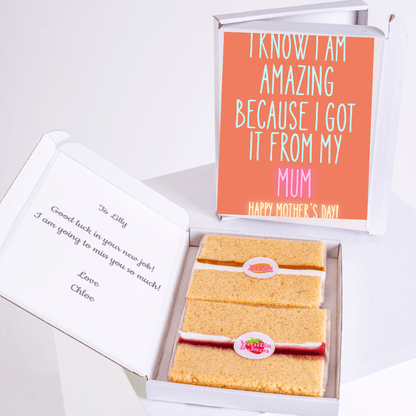 Mother's Day cake box gift for Lilly with I know I am amazing message.