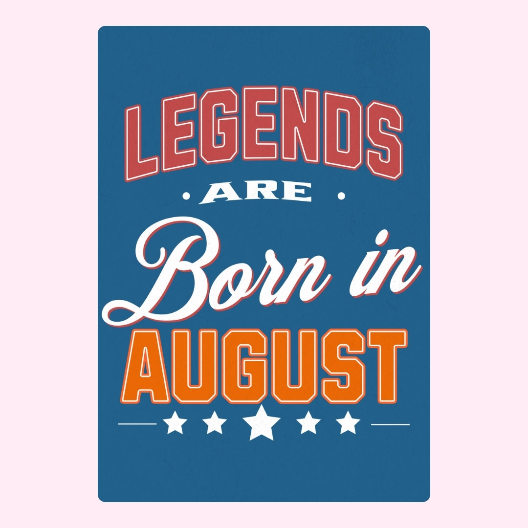 Blue August birthday design