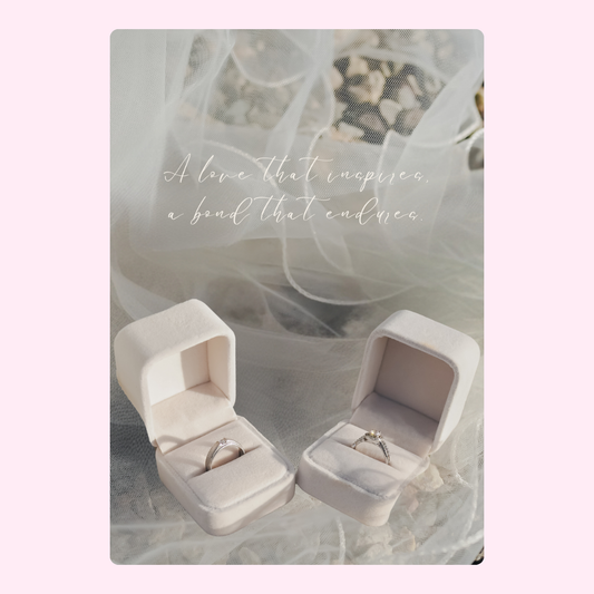 Engagement rings in velvet boxes, A love that inspires...