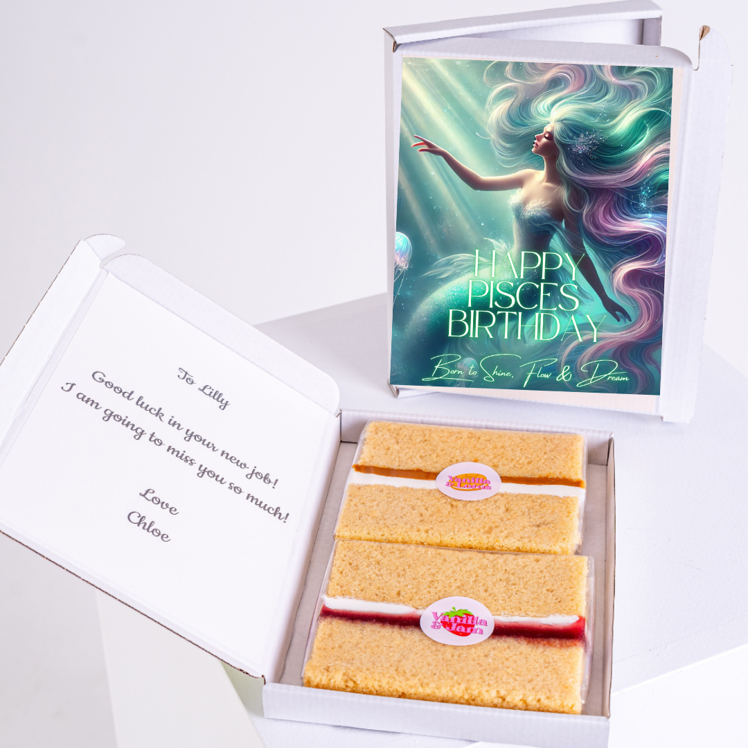 Pisces birthday cake gift box for Lilly