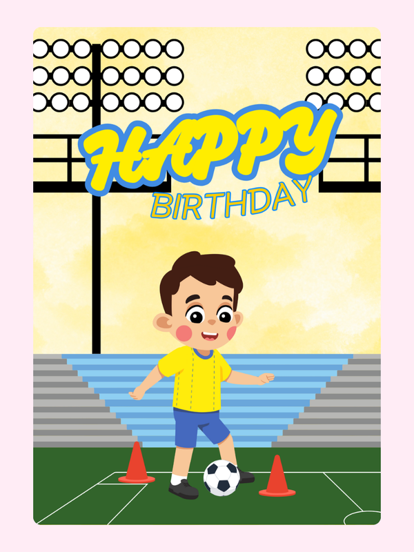 Happy Birthday (Yellow) letterbox cake card with freshly baked cake slices