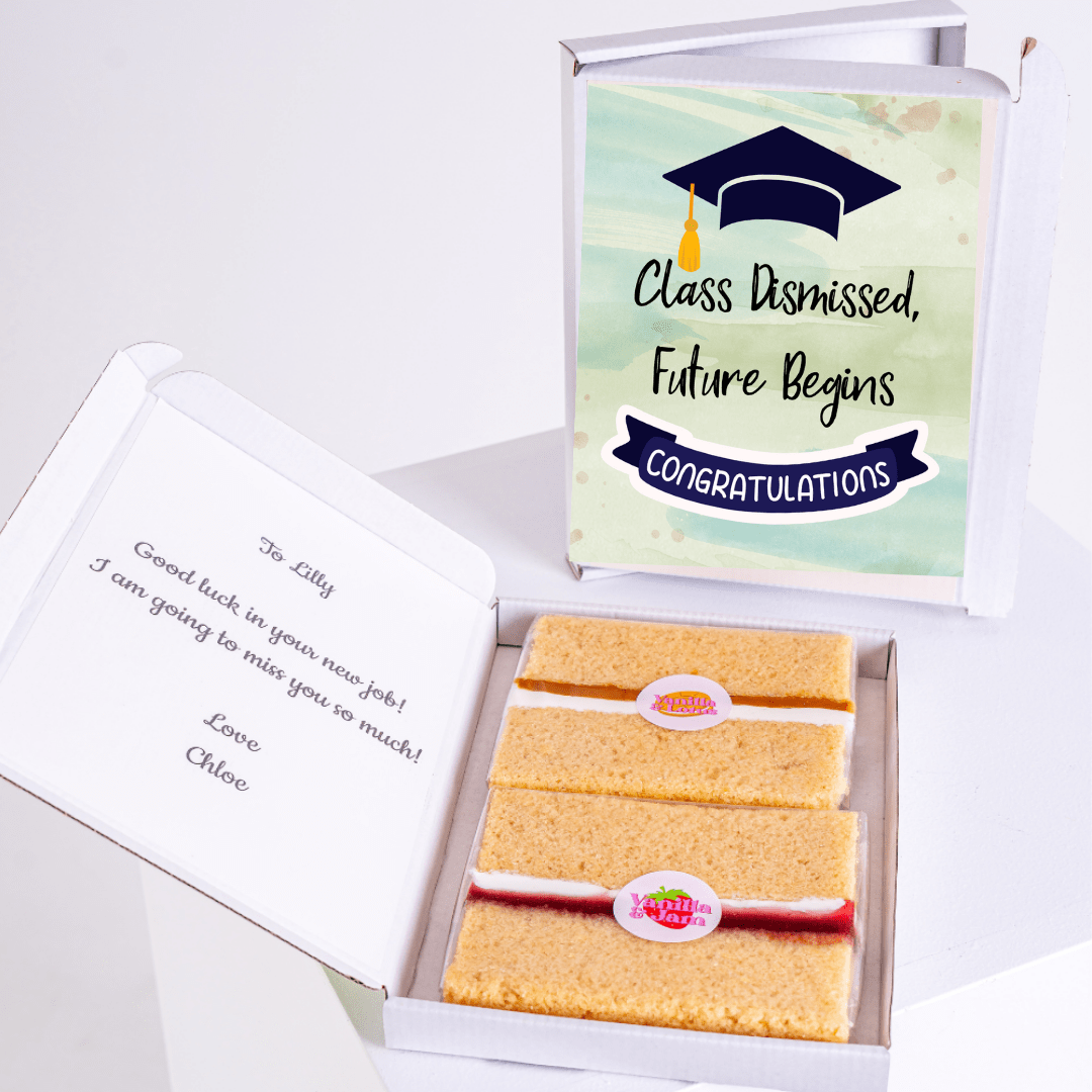 Cake gift box for Lilly, congratulating her on new job.