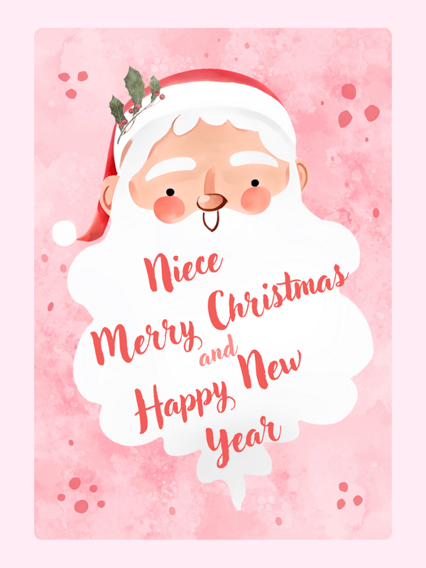 Santa's Greetings Cake Card, for a niece