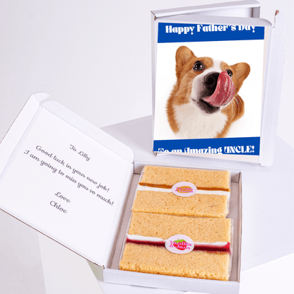 Father's Day card with corgi, cake, and message To an Amazing Uncle!