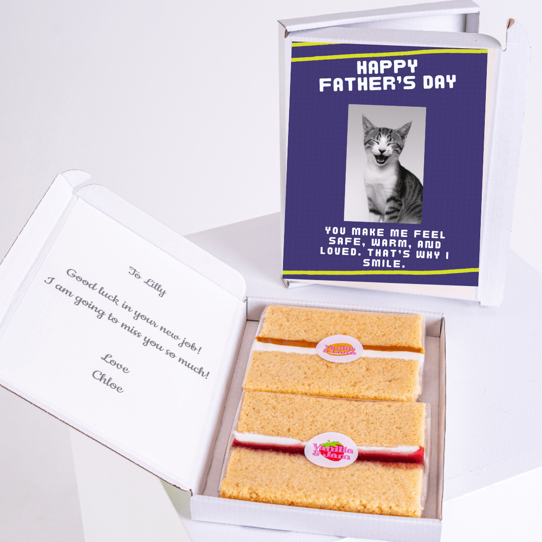 Father's Day card & cake gift with cat; from file...