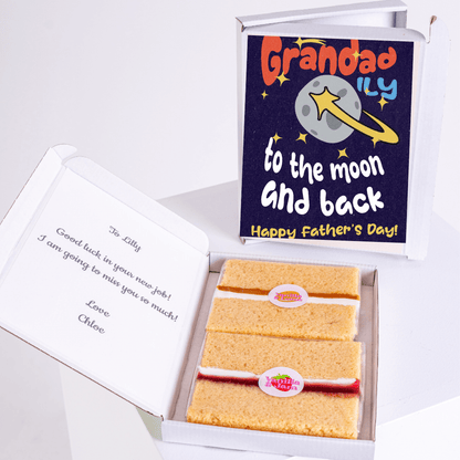 Father's Day cake gift To the moon and back for Grandad from Lilly & Chloe