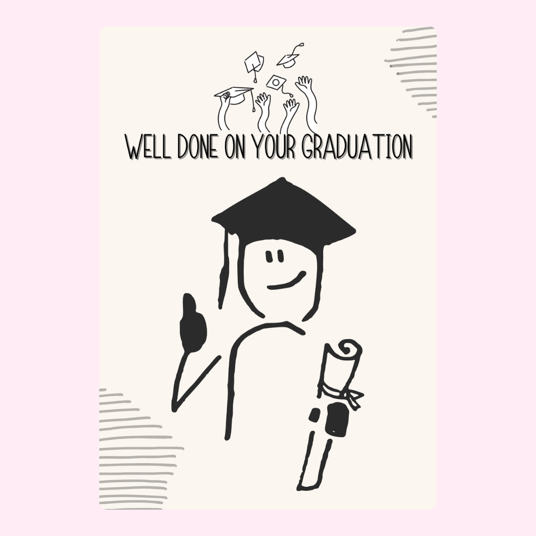 Graduation card with stick figure, Well Done (16_d82852bb)