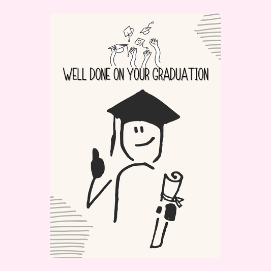 Graduation card with stick figure, Well Done (16_d82852bb)