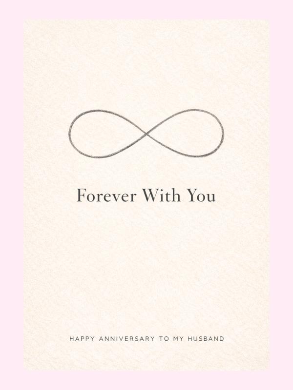 Forever With You Husband Anniversary Cake Card