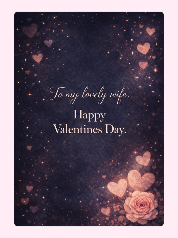 Lovely Wife Starry Night Cake Card
