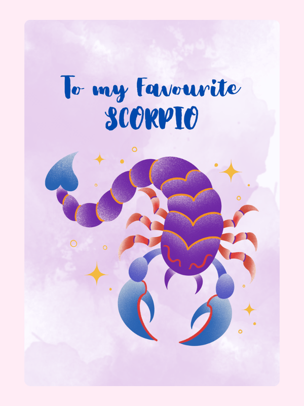 Scorpio card with text To my Favourite Scorpio