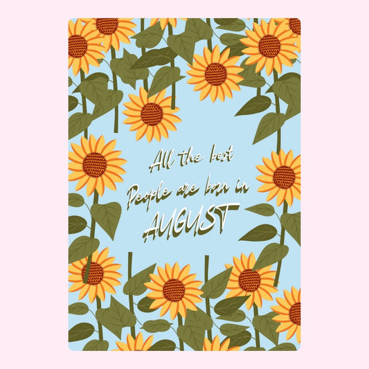 Sunflower August birthday design