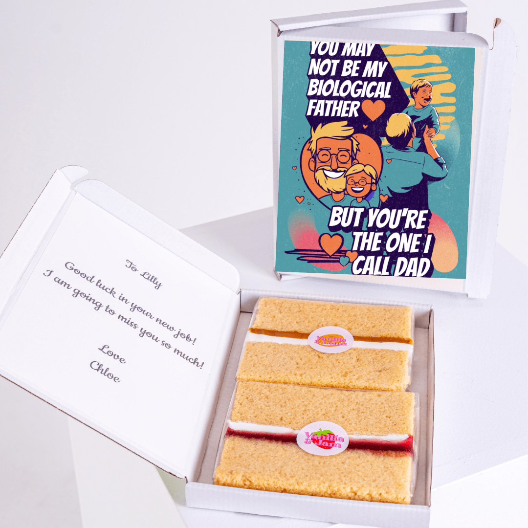Father's Day cake with You're the One I Call Dad card and farewell message.