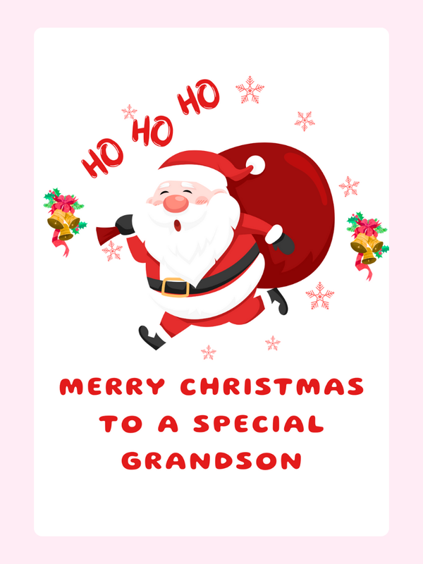 Ho Ho Ho Grandson Cake Card, Christmas
