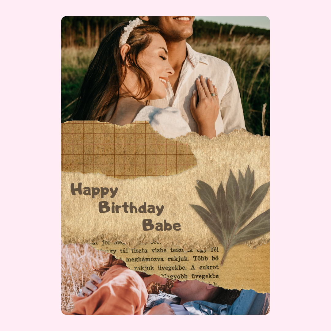 Happy Birthday Babe card with couple