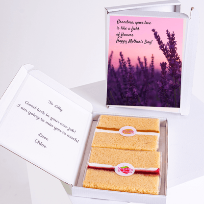 Mother's Day gift box with cake and message for Grandma.