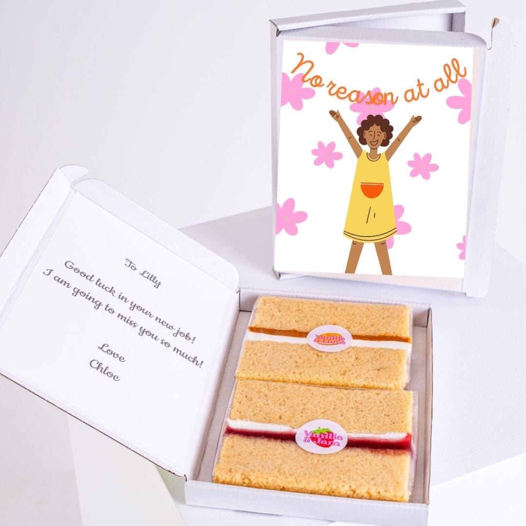 Cake gift box for Lilly, farewell card, No reason at all