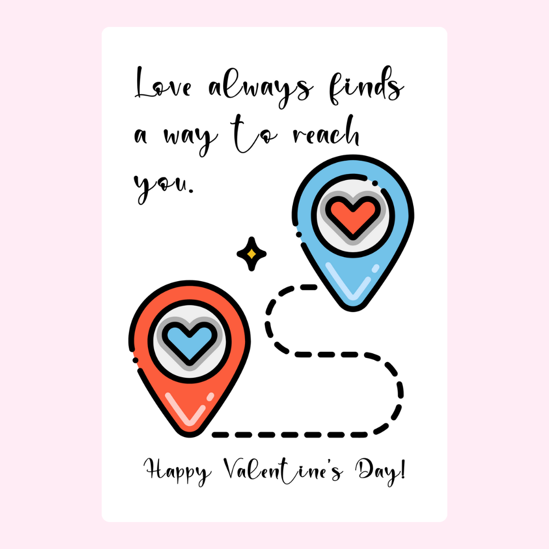 Love finds a way with heart map pins.