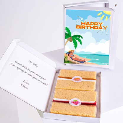 Birthday cake gift for Lilly with beach scene.