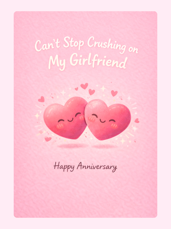 Can't Stop Crushing On My Girlfriend Anniversary Cake Card