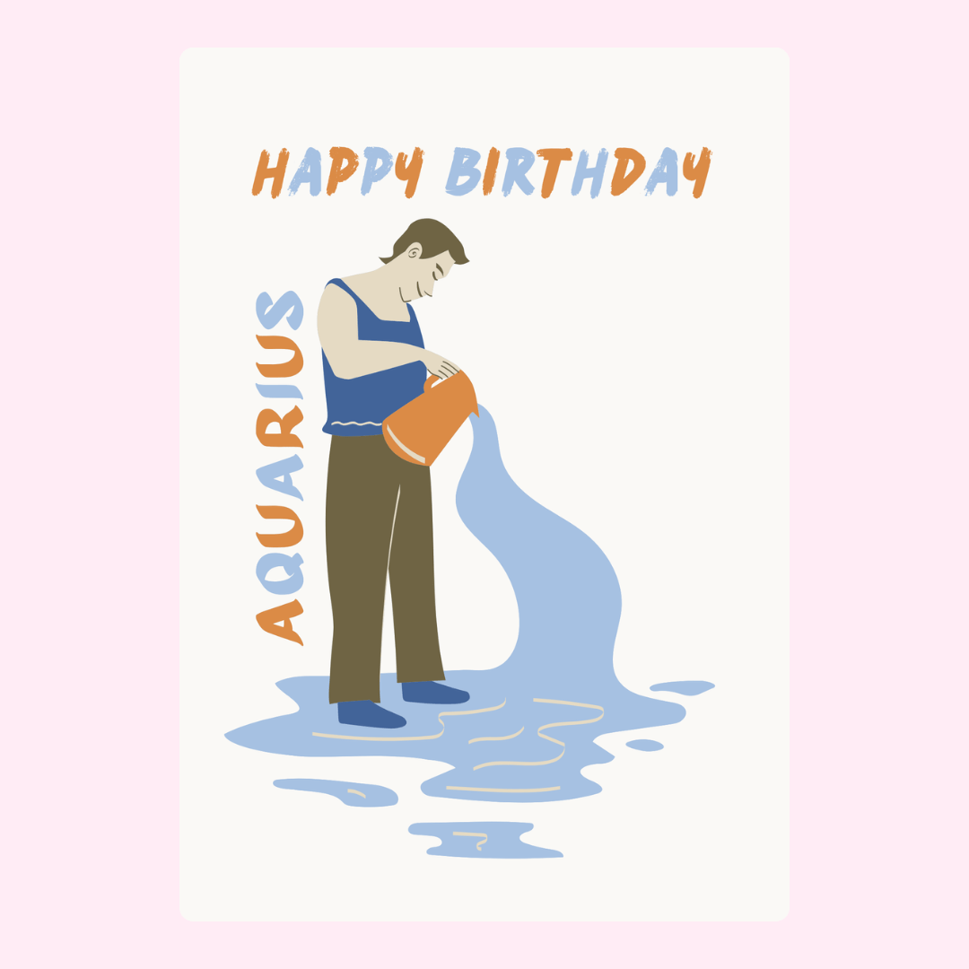 Happy Birthday Aquarius card, 17_9e8f2921-86fc-4213-93f9-b1664003143d