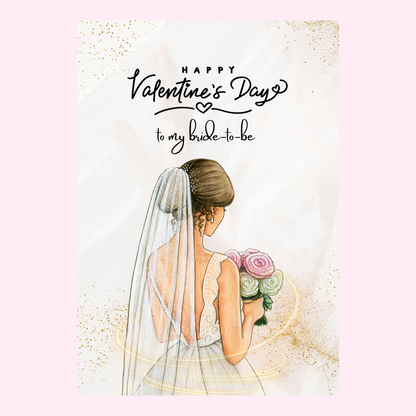 Valentine's Day card to bride-to-be, watercolor illustration