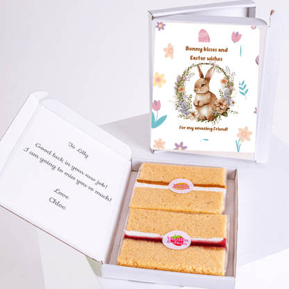 Easter cake gift box with bunny card for Lilly