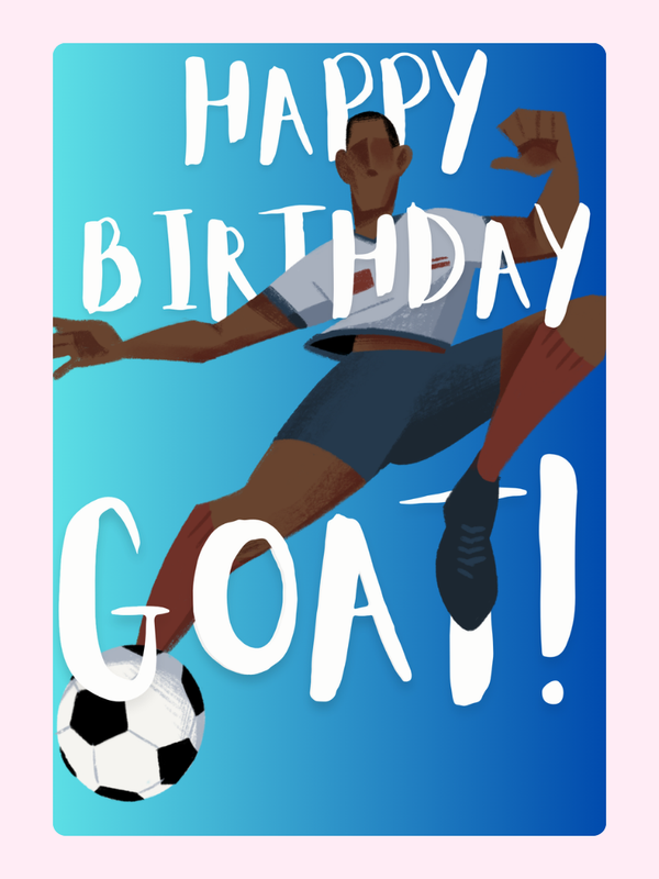 Happy Birthday Goat Cake Card
