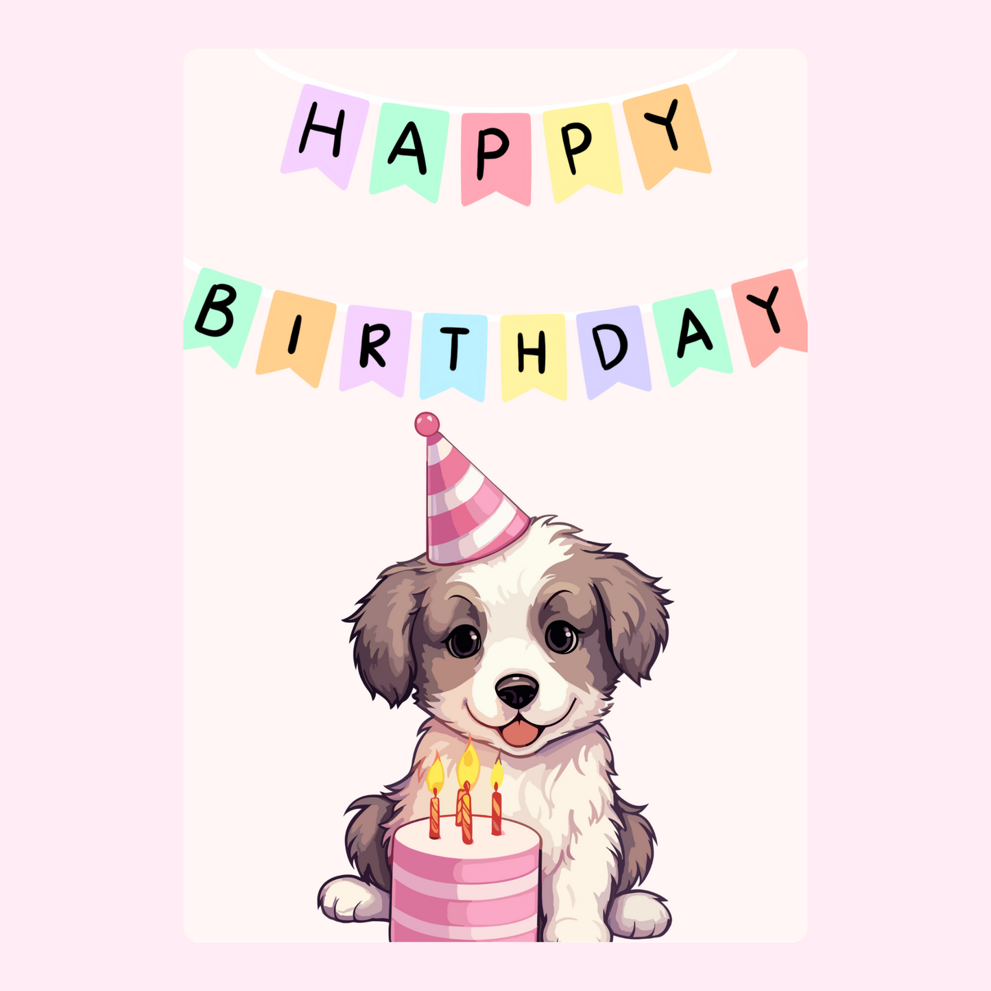 Happy Birthday puppy with cake