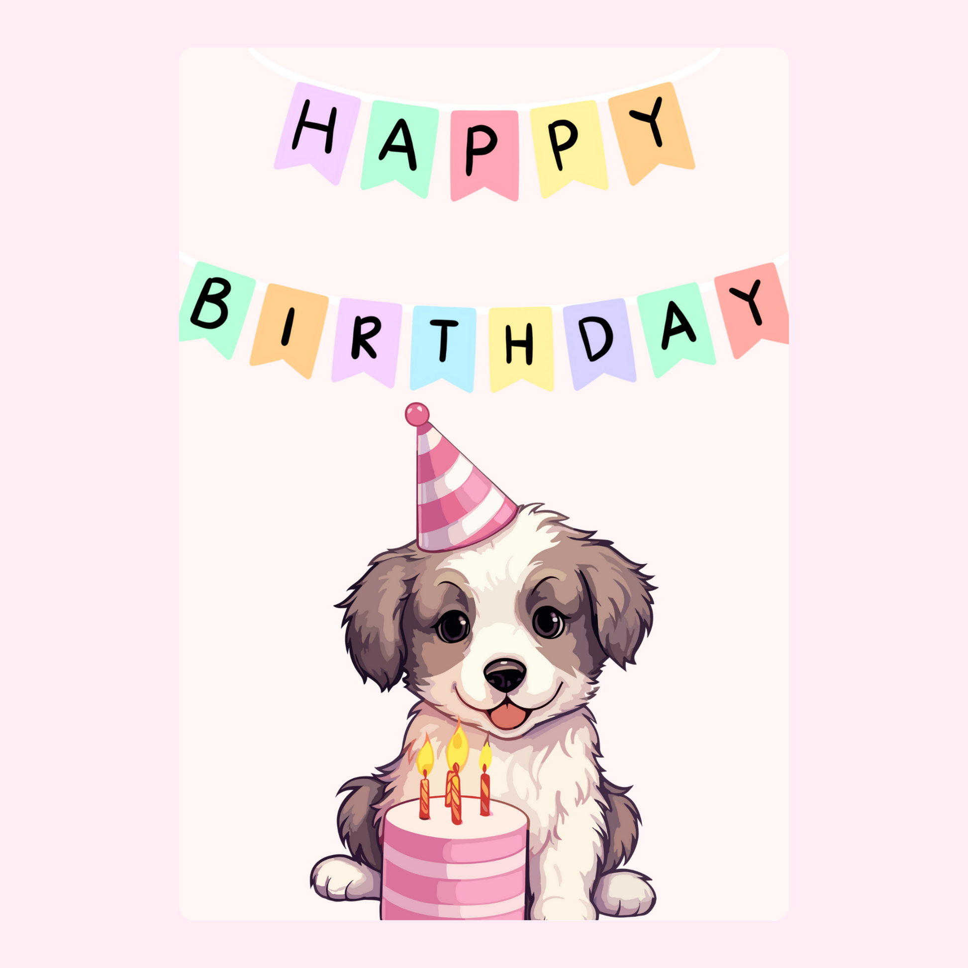 Happy Birthday puppy with cake