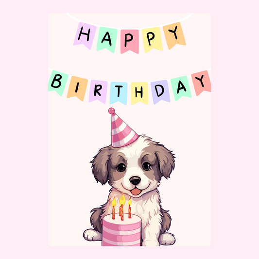 Happy Birthday puppy with cake