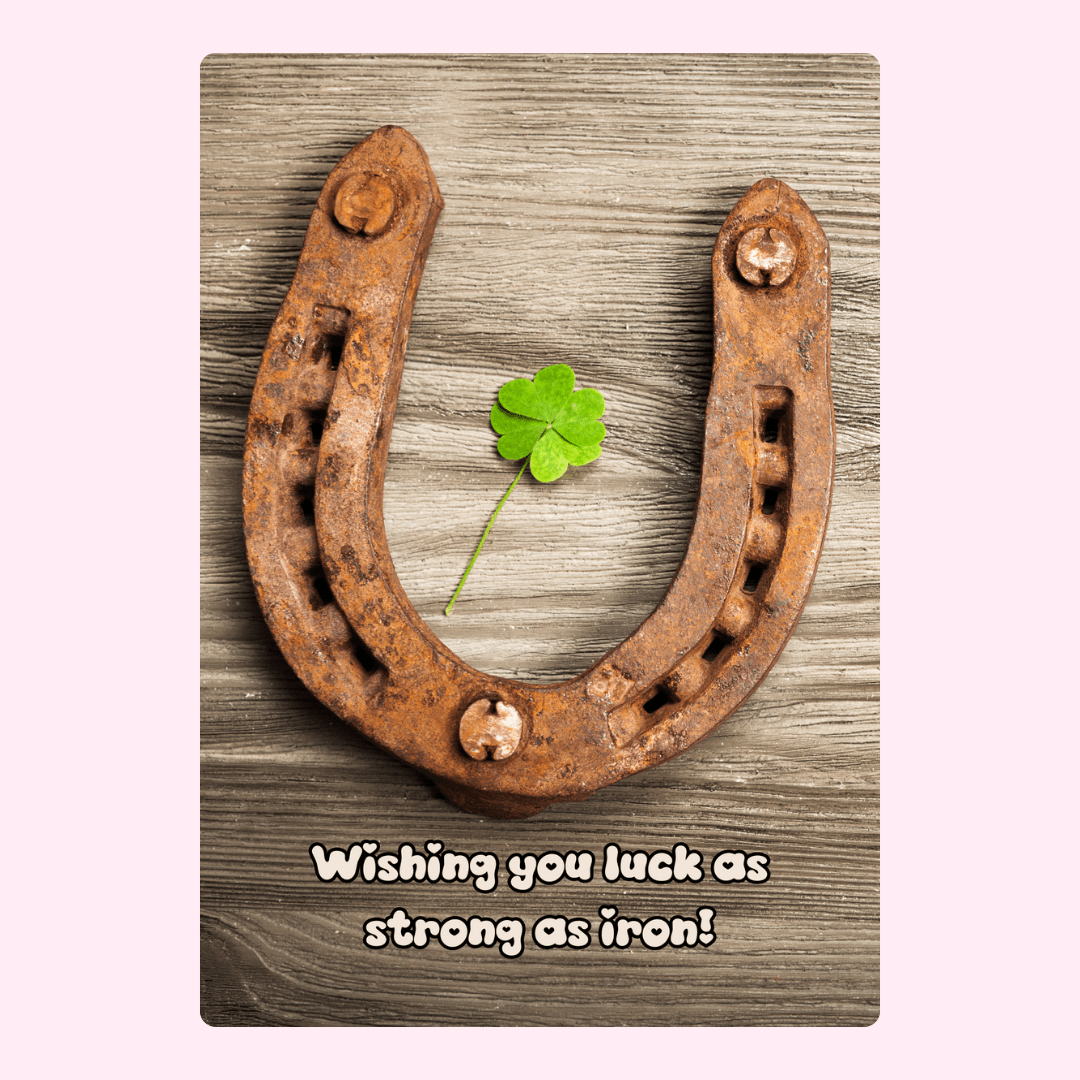 Rustic horseshoe with clover for good luck