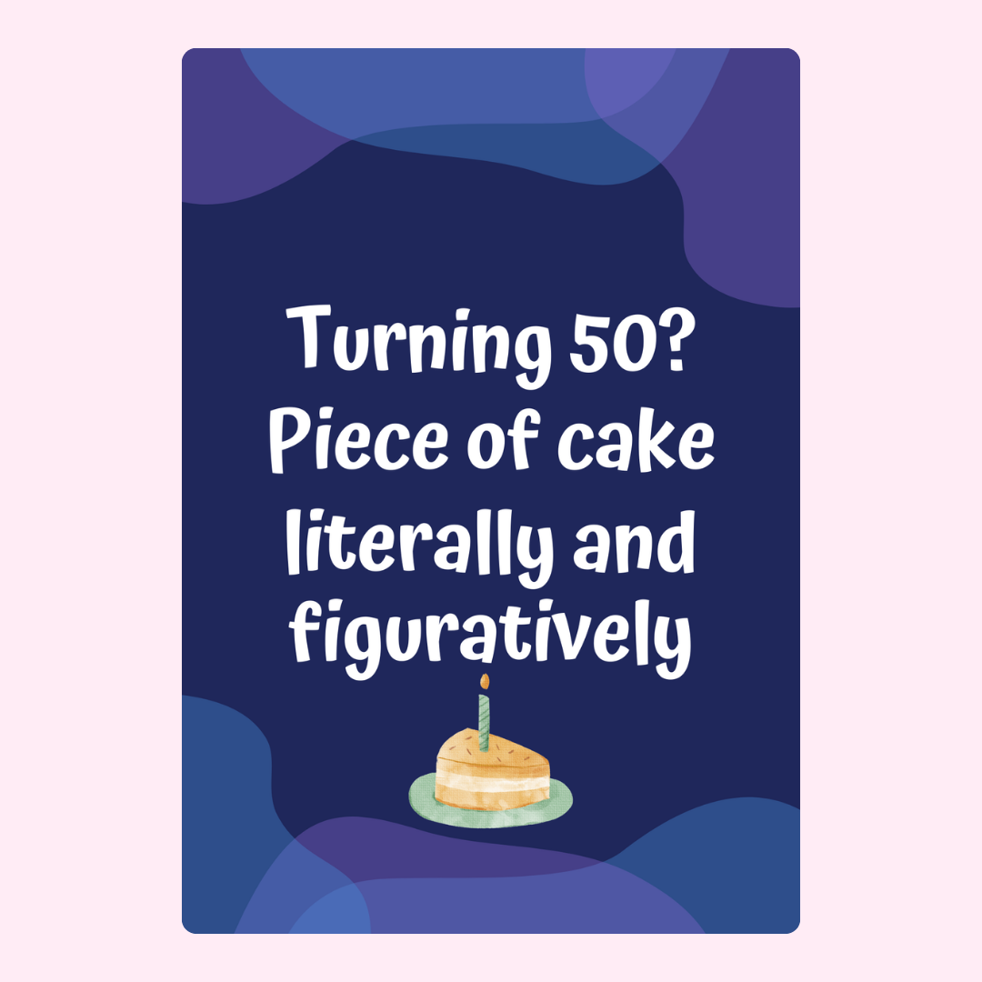 50th birthday card with cake, 18_14d5ef1a