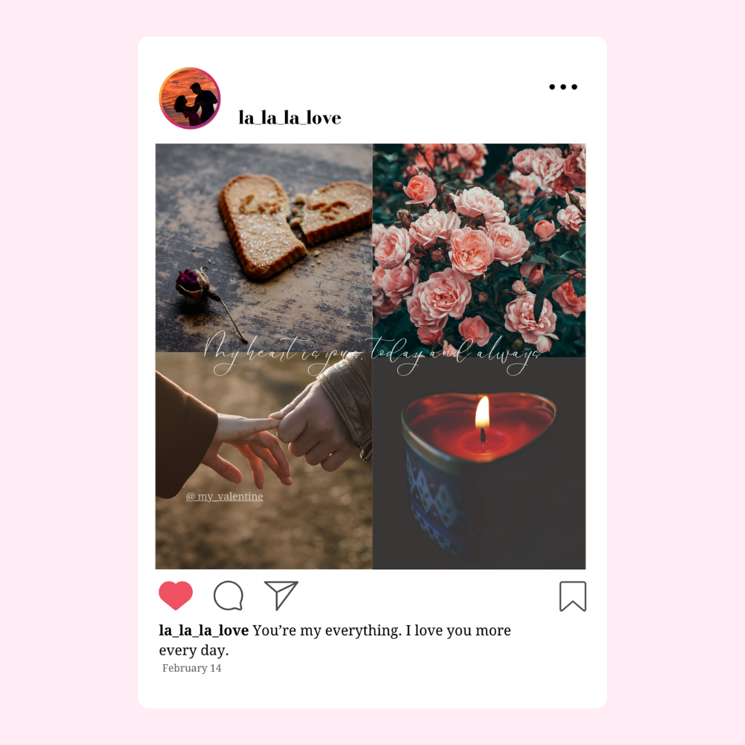 la la la love, love-themed collage.