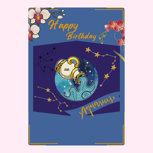 Happy Birthday Aquarius card