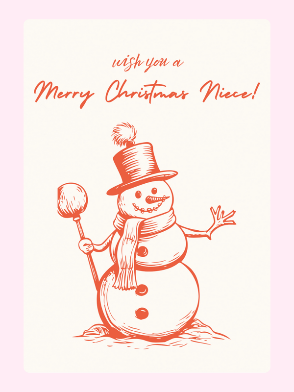 Wish You A Merry Christmas Niece Cake Card