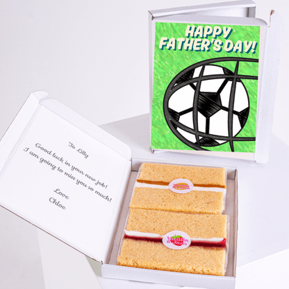 Father's Day gift box with cake and card for Lilly