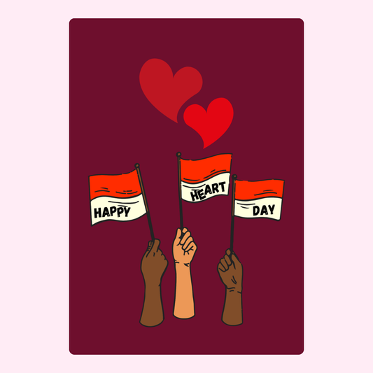 Happy Heart Day flags illustration